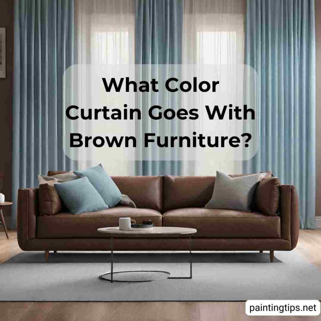 What color curtain goes with brown furniture?