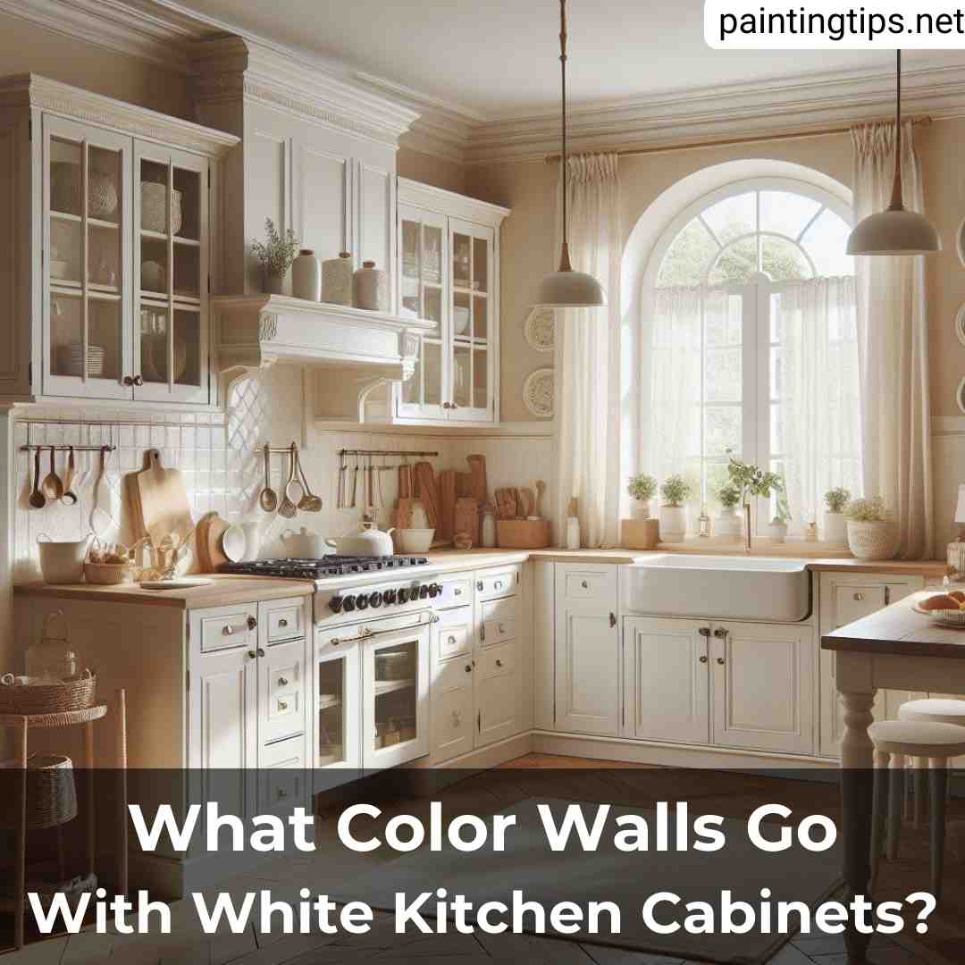What colour walls with white kitchen cabinets.