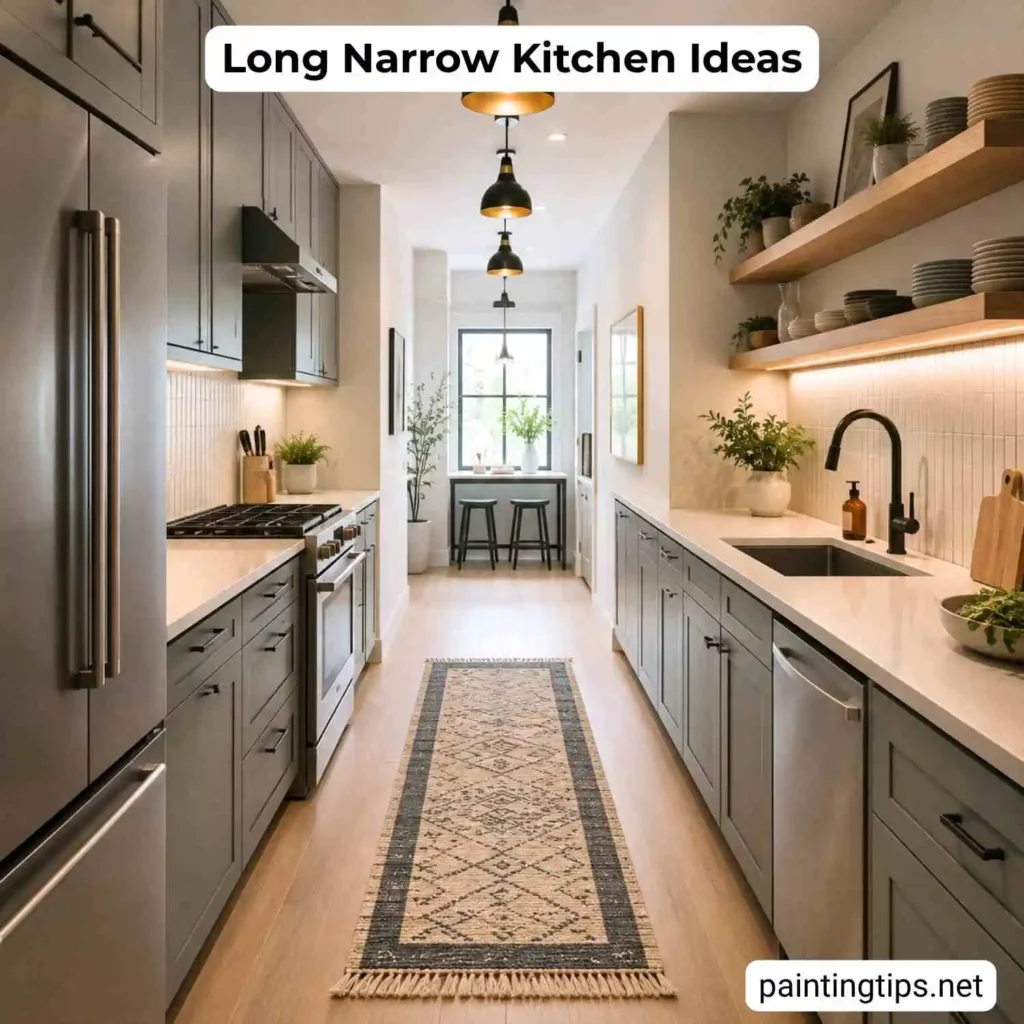 Long narrow kitchen ideas