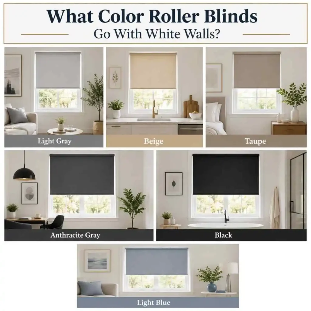 What color roller blinds go with white walls?