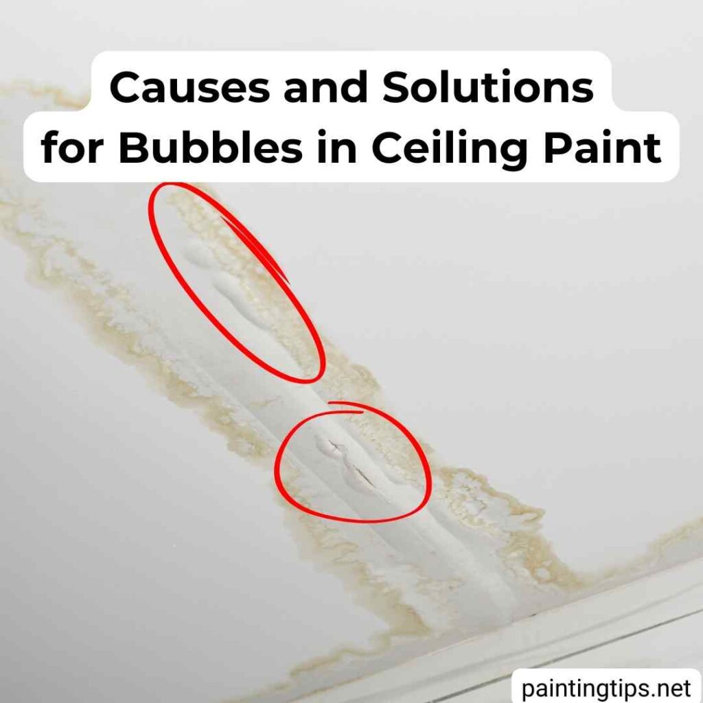 Bubbles in ceiling paint.