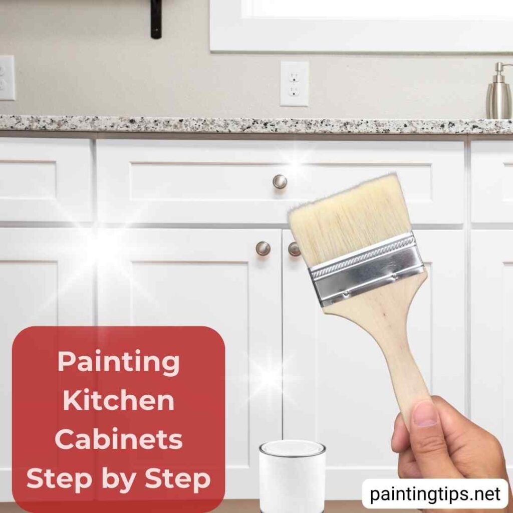 Painting kitchen cabinets.