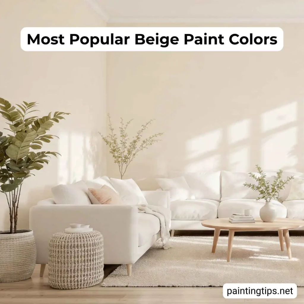 Benjamin Moore Muslin is popular beige wall paint color