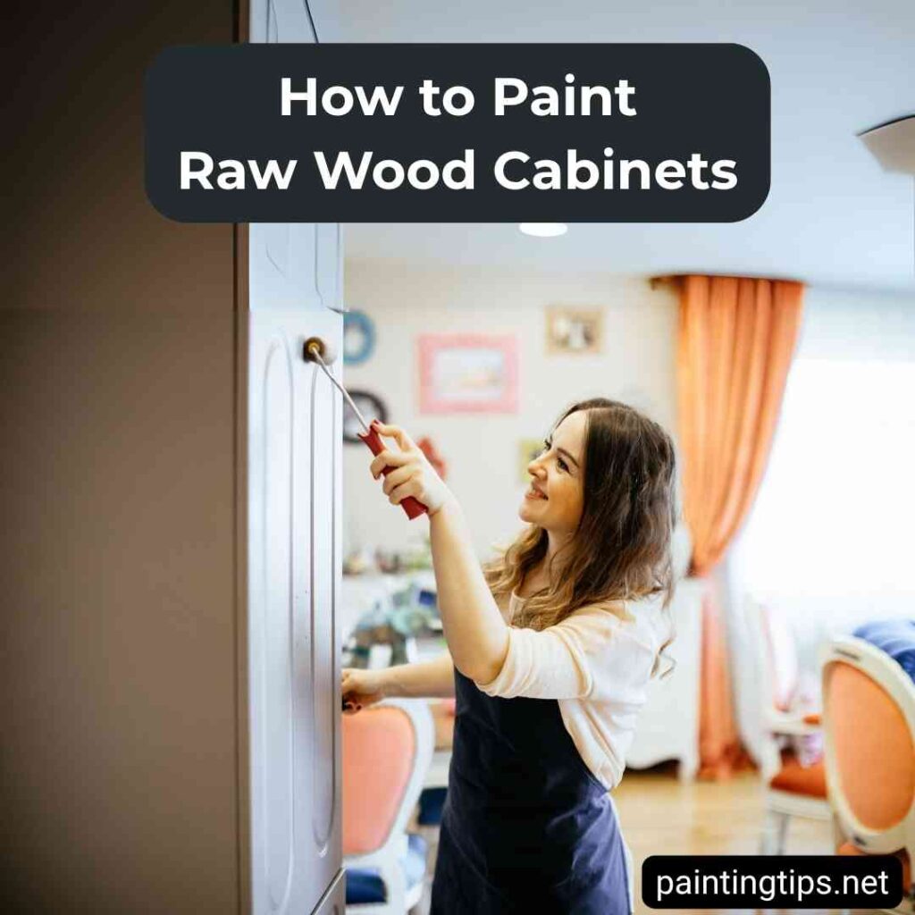 How to paint raw wood cabinets.