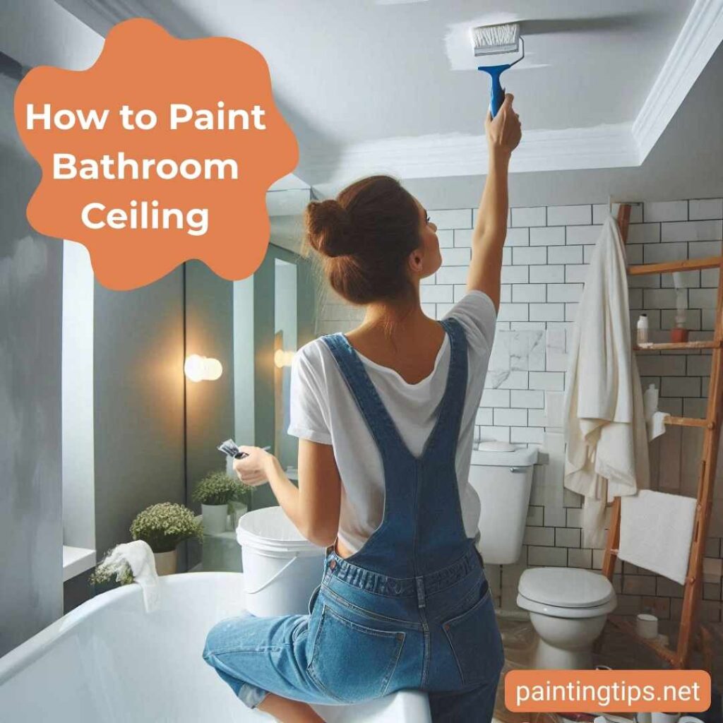How to paint bathroom ceiling.