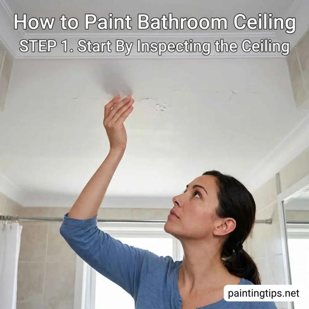 How to paint bathroom ceiling.