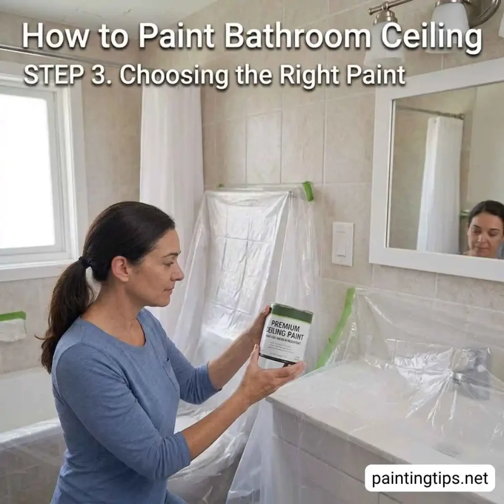 How to repaint bathroom ceiling.