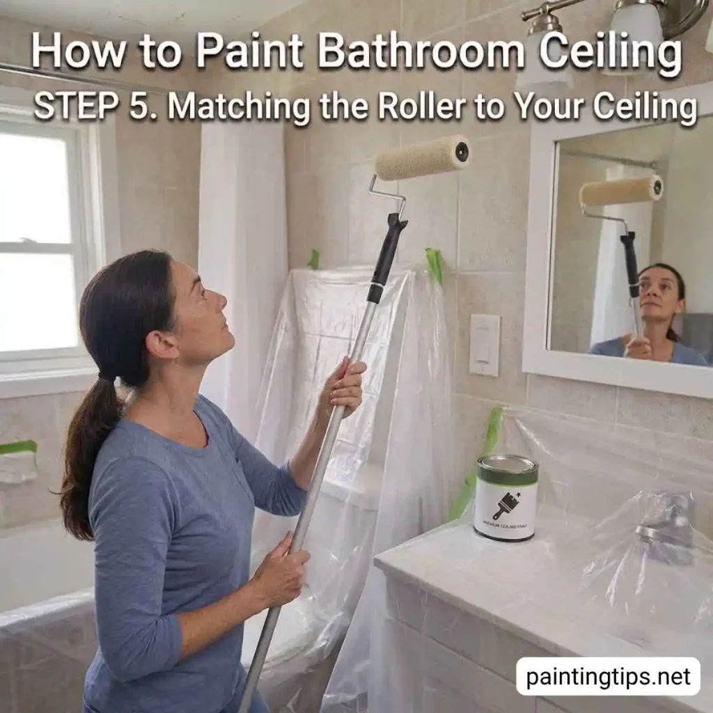 Repainting bathroom ceiling.
