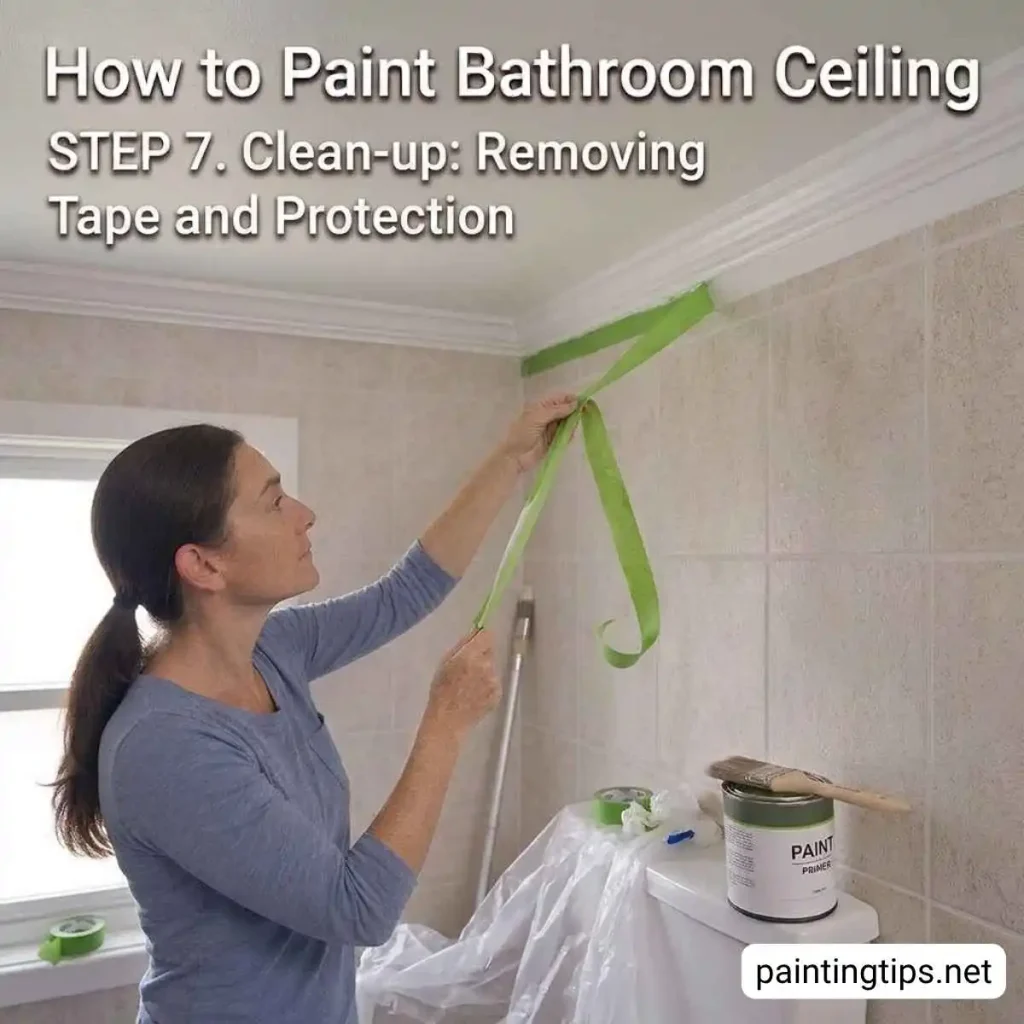 Painting ceiling in bathroom