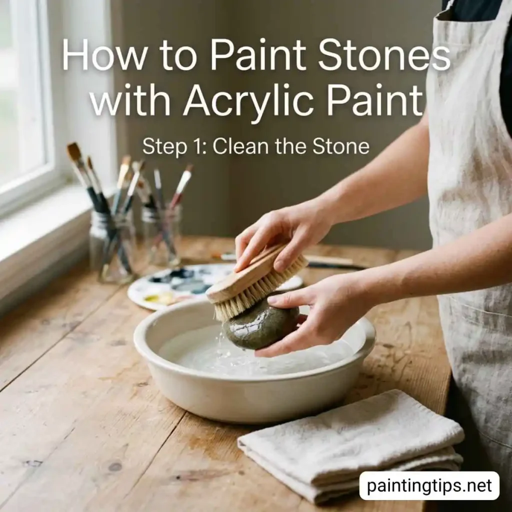 painting stones step 1