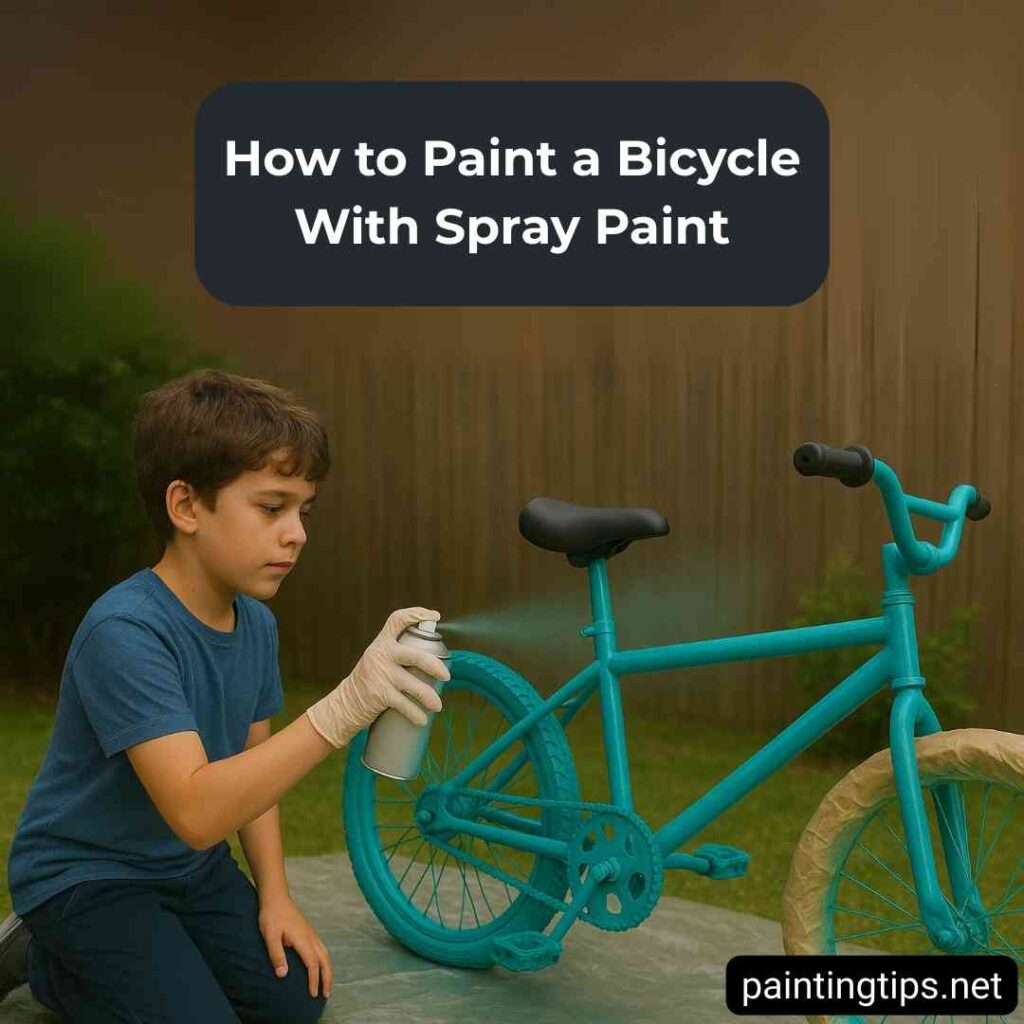 How to paint a bicycle with spray paint.
