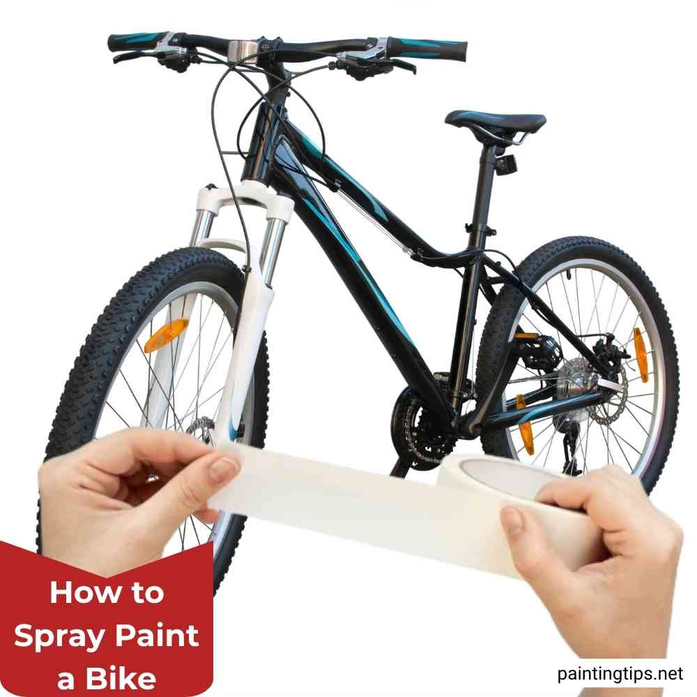 Spray paint a bicycle.