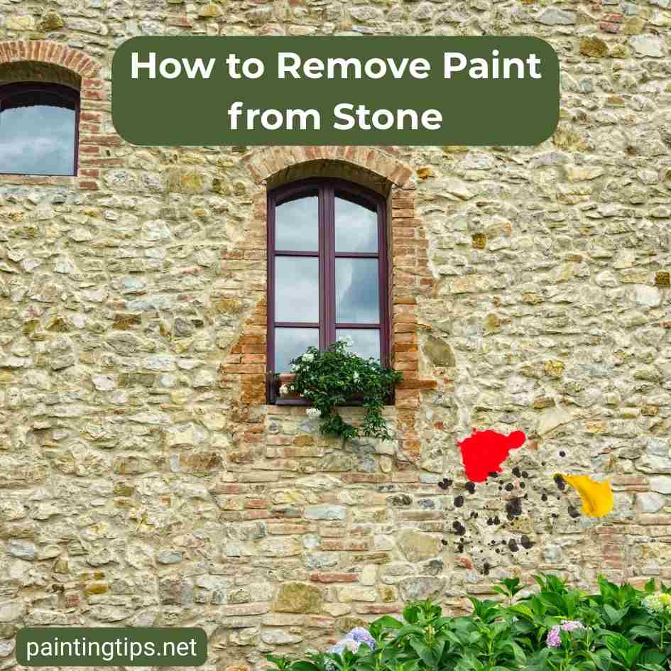 Paint removal from stone.
