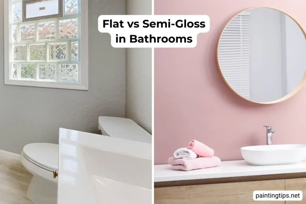 Flat vs semi gloss in bathrooms.