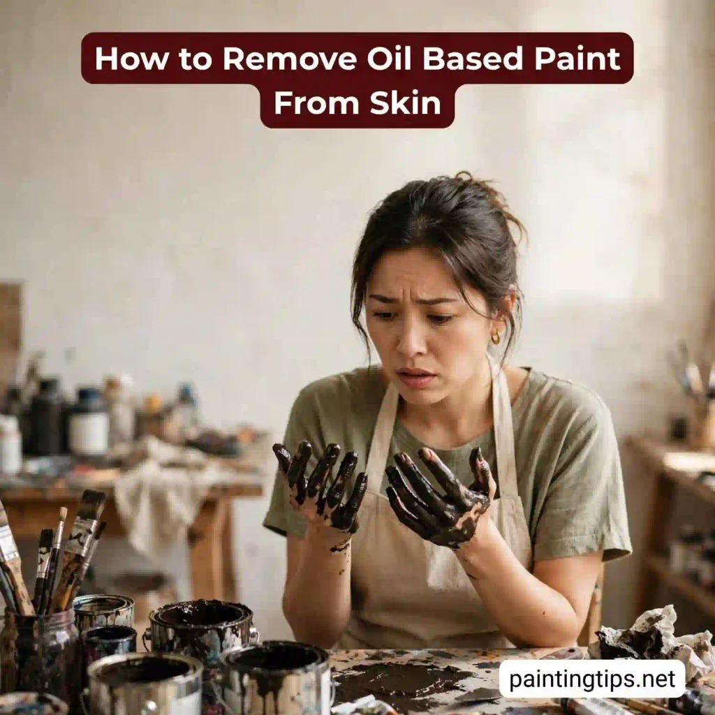 How to remove oil based paint from skin.