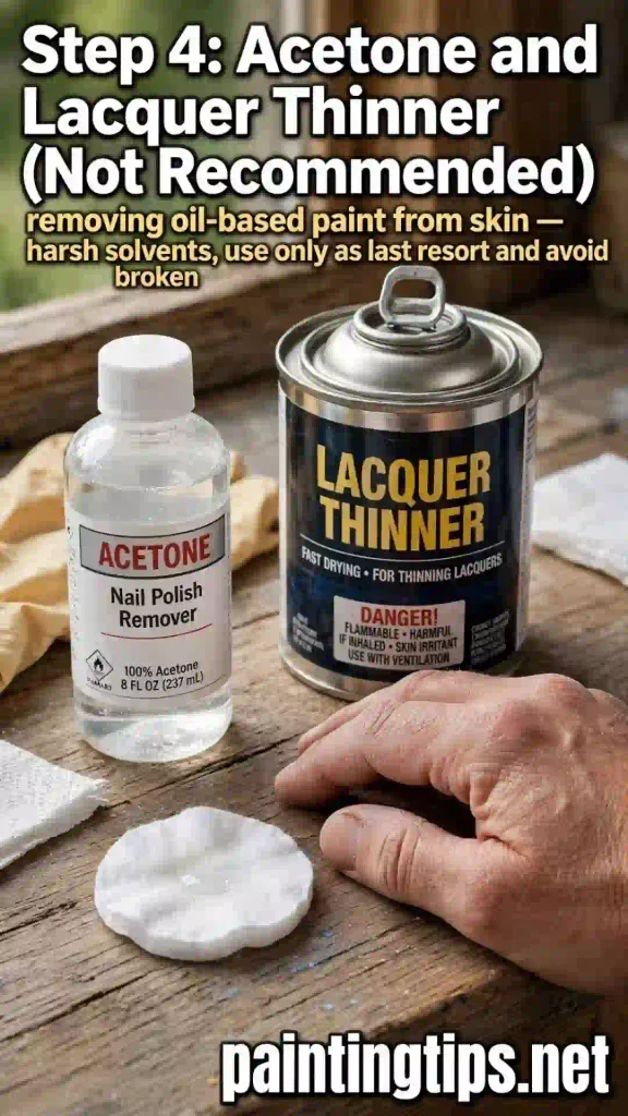 Removing oil paint from skin step 4