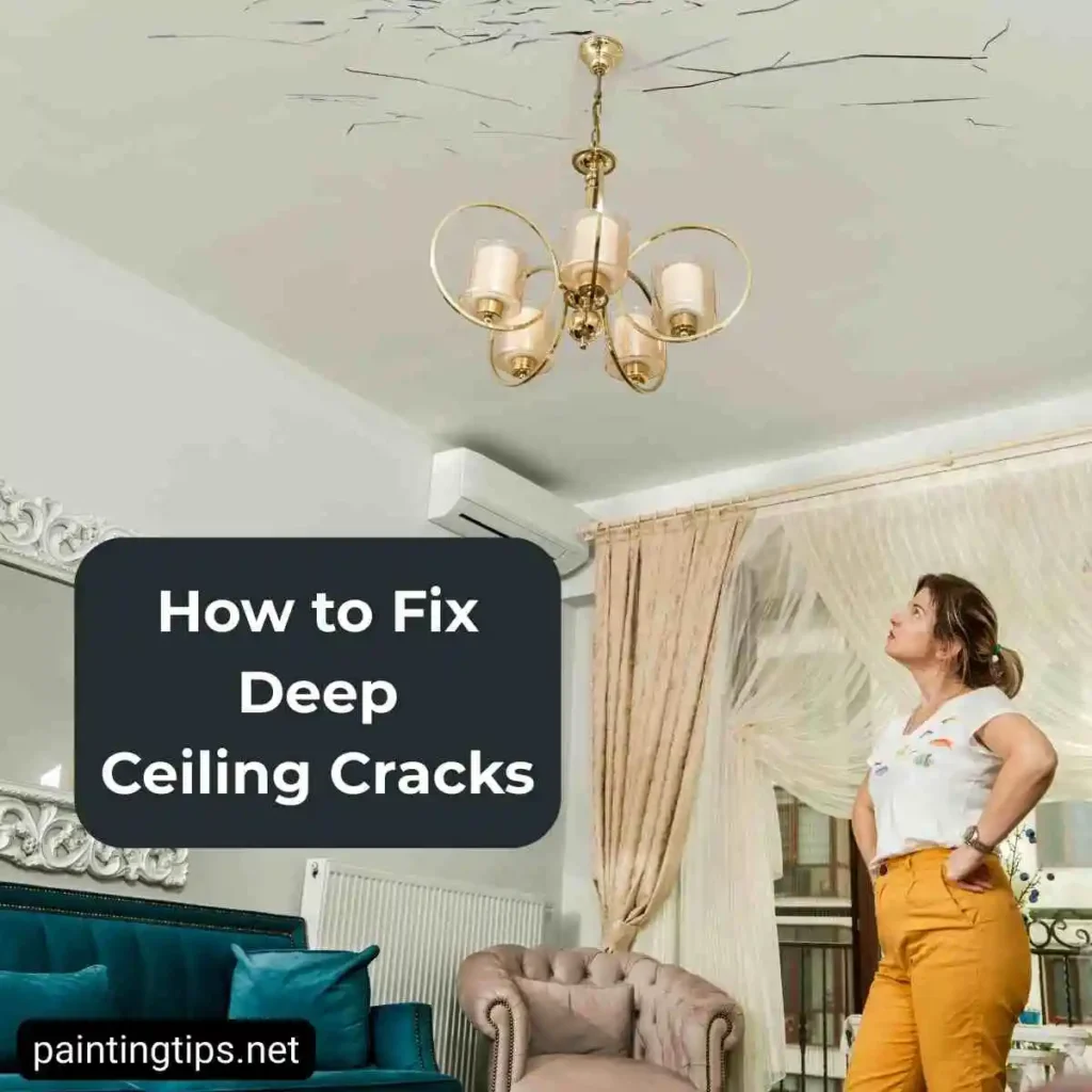 How to fix deep ceiling cracks.