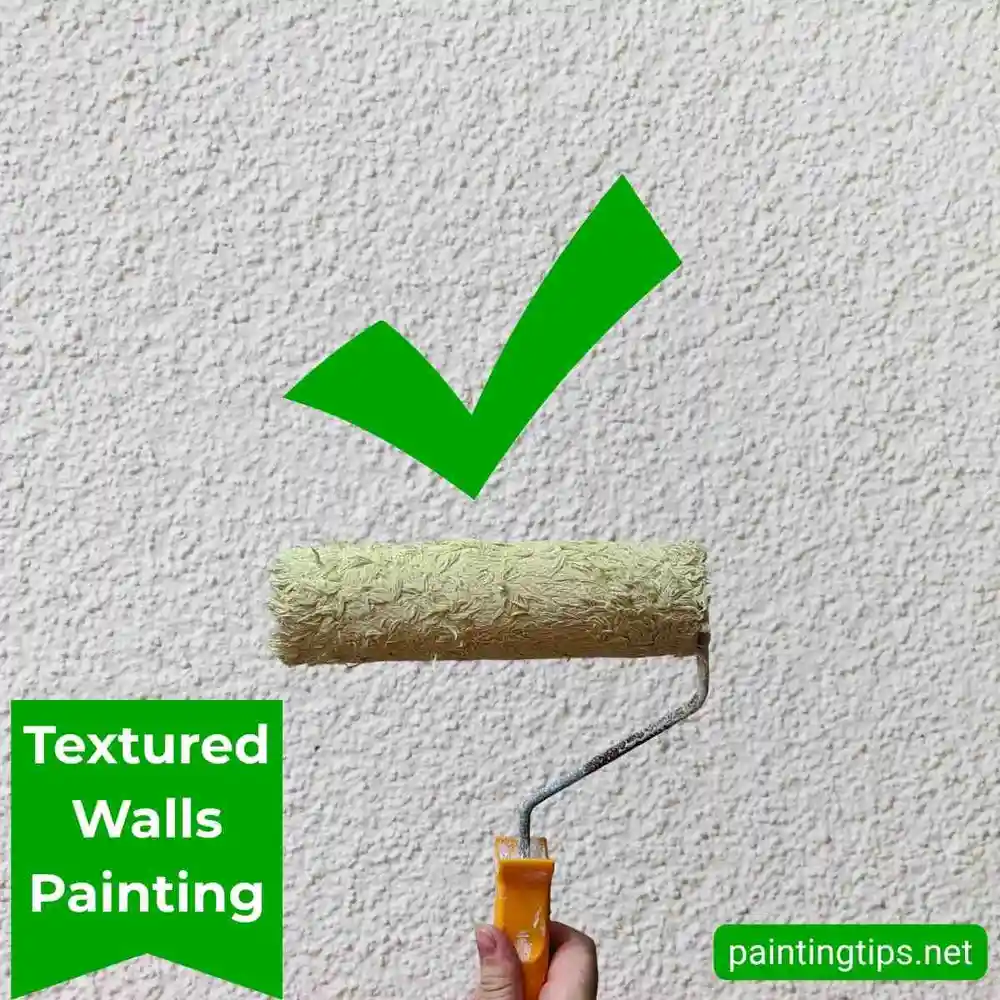 Painting textured walls.