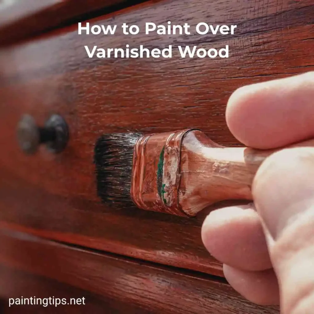 Painting varnished wood.