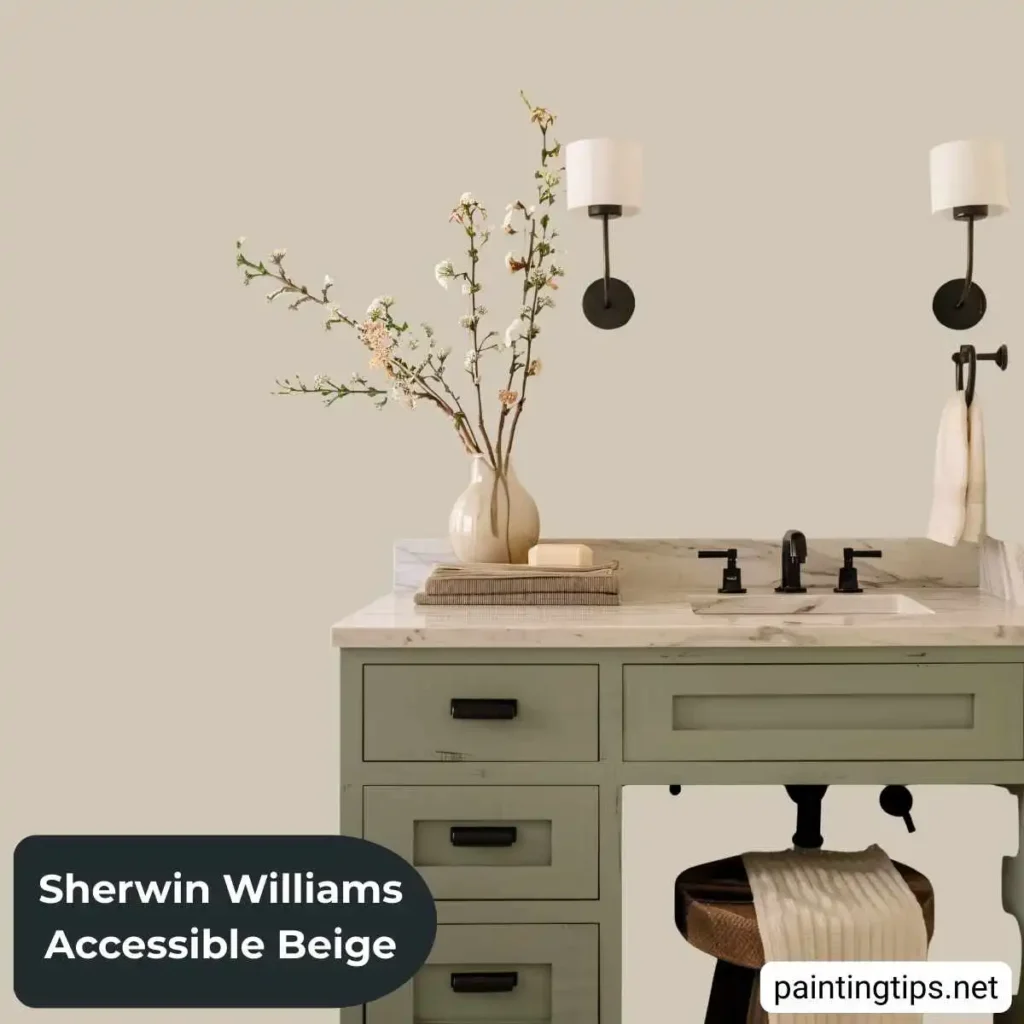 accessible beige bathroom