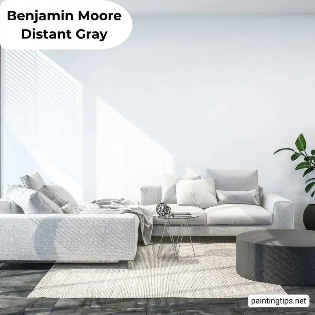 Benjamin moore distant gray living room
