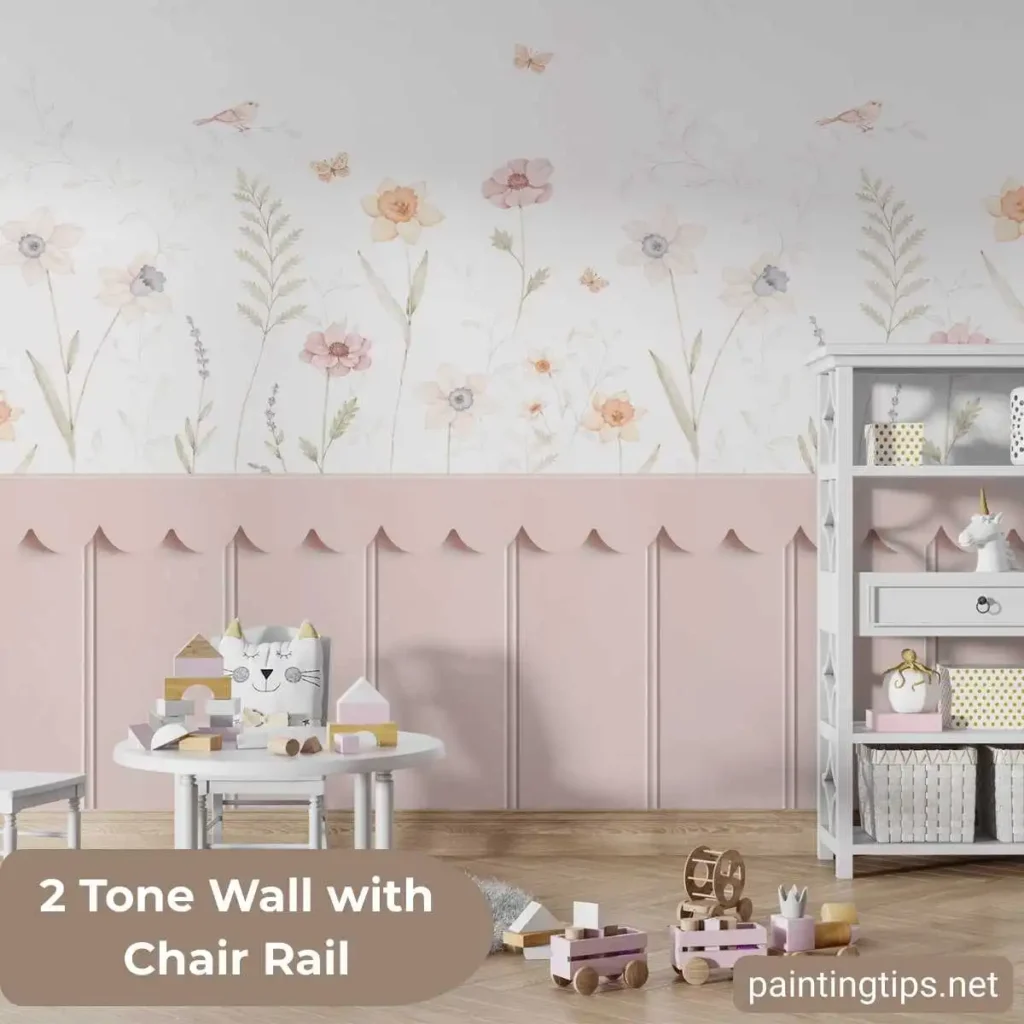 2 tone wall with chair rail