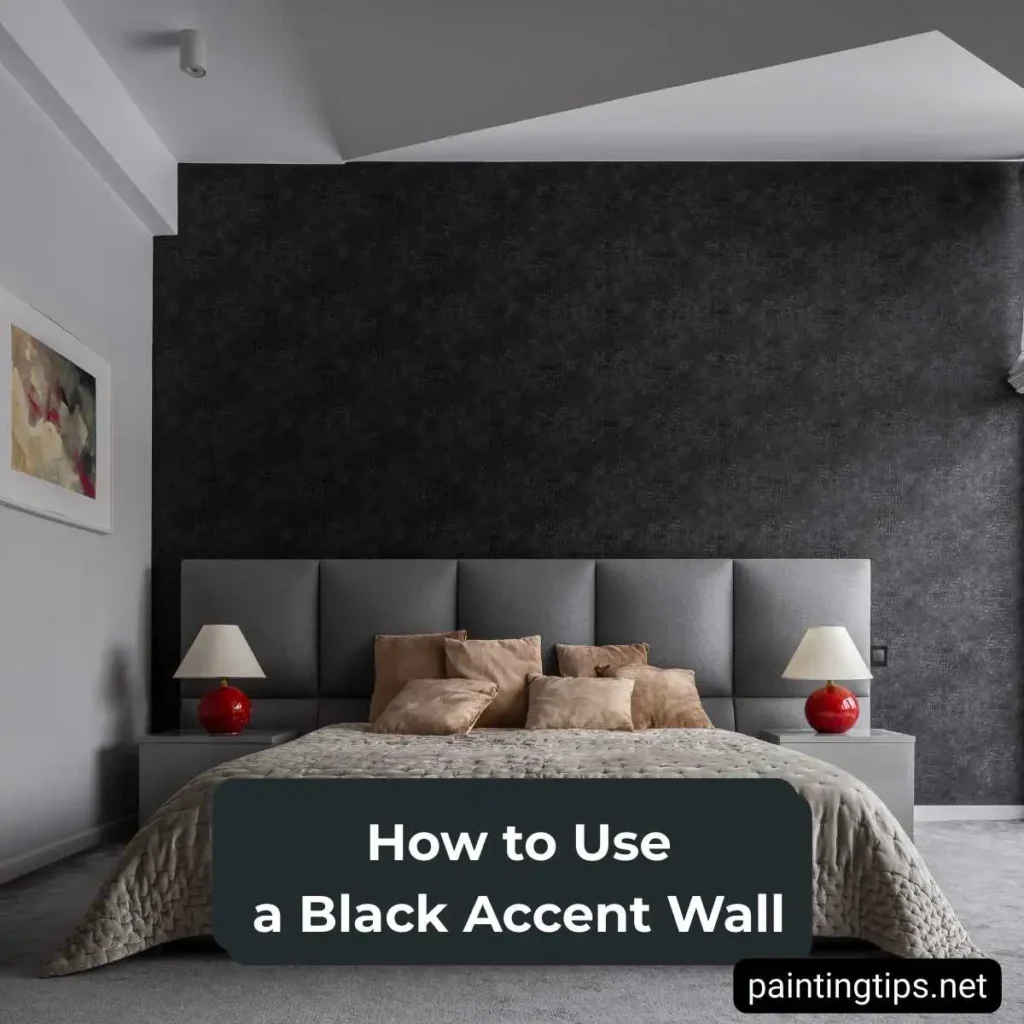 modern black accent wall bedroom