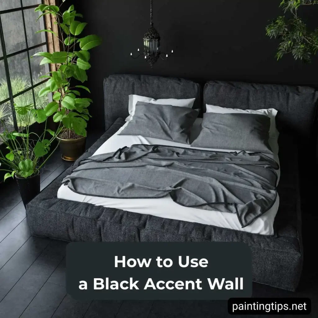 modern black accent wall for bedroom