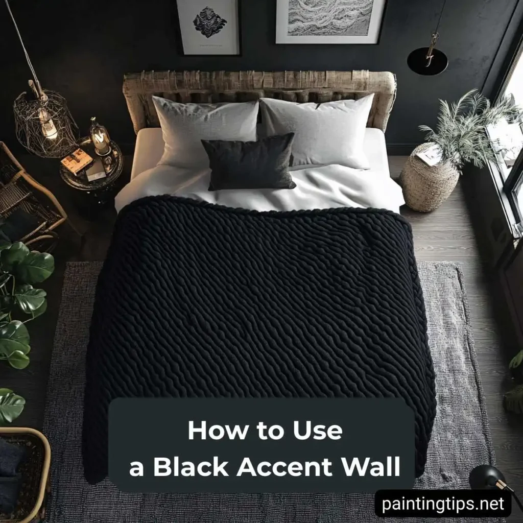 bedroom black accent wall
