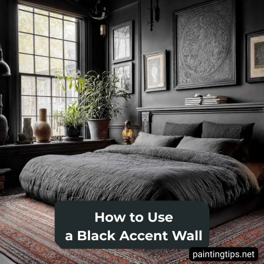 bedroom black accent wall decor ideas