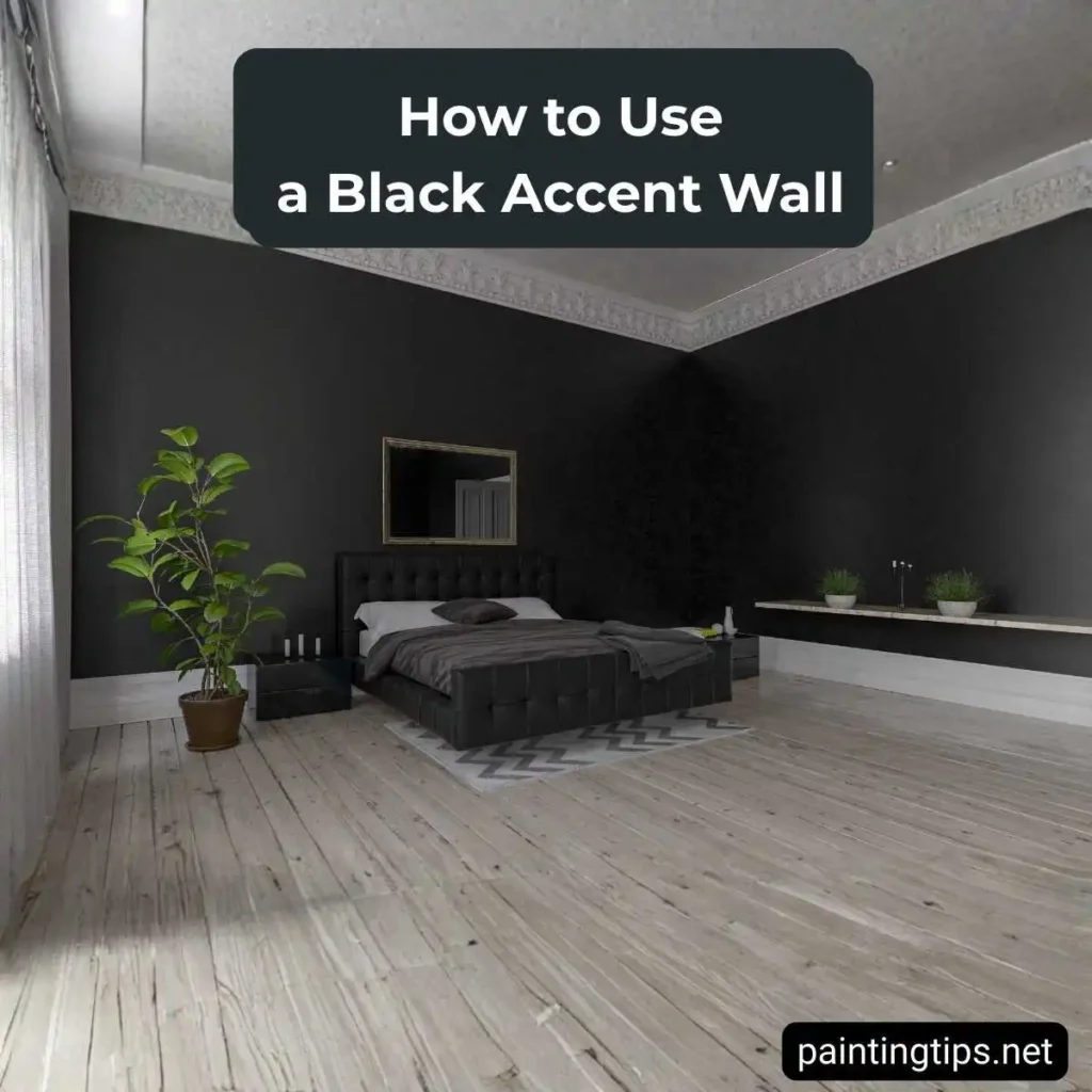 bedroom with black accent walls