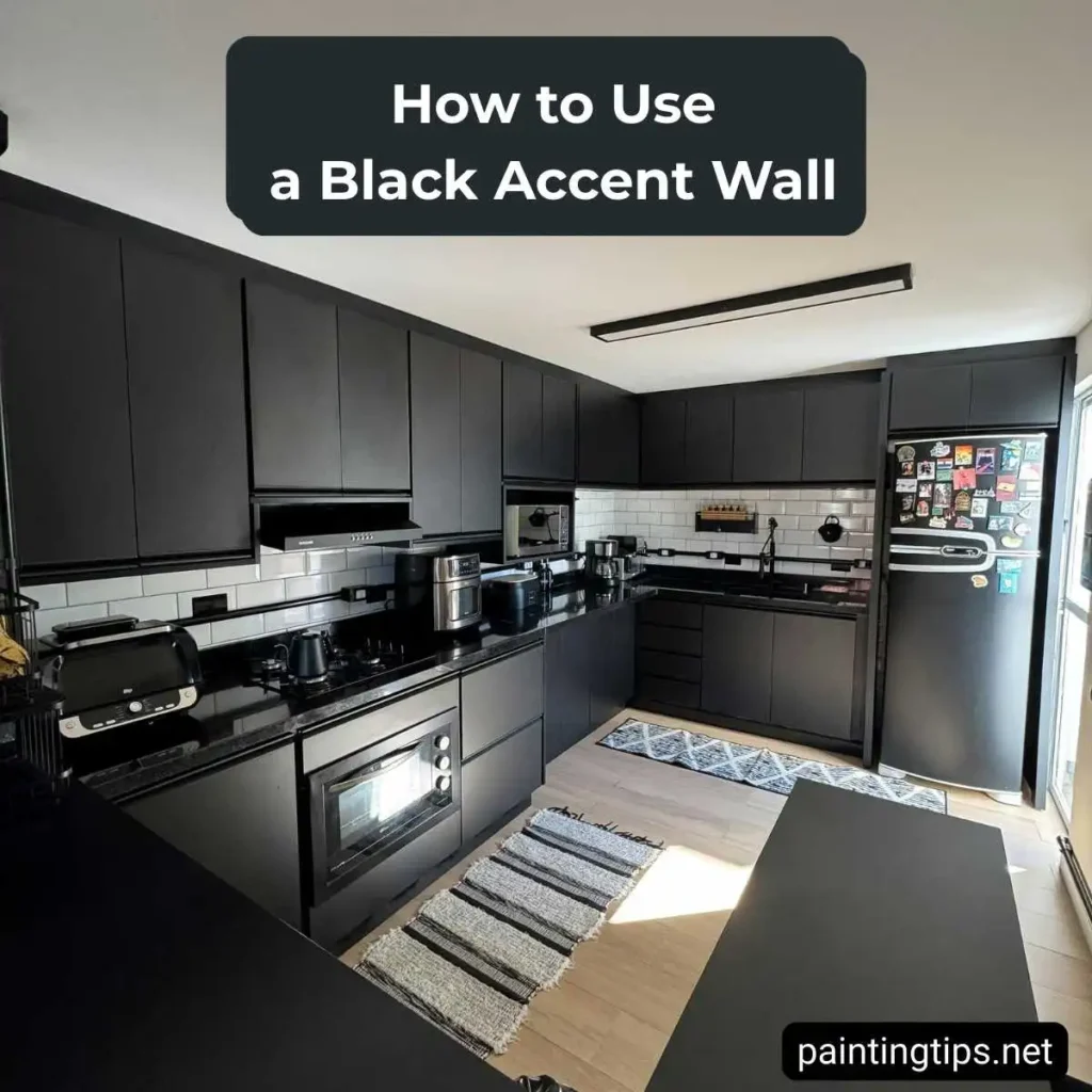 black accent wall color for kitchen