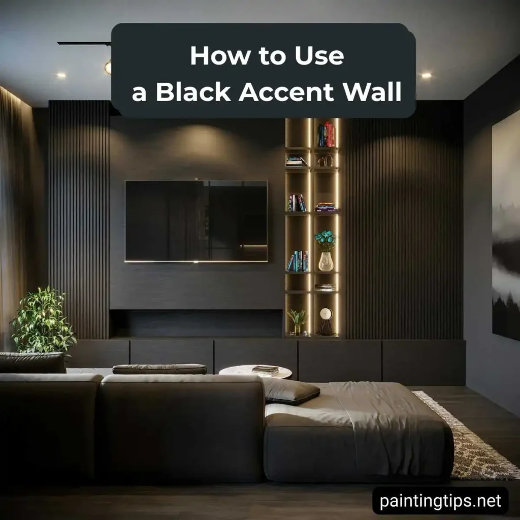 black accent wall living room ideas