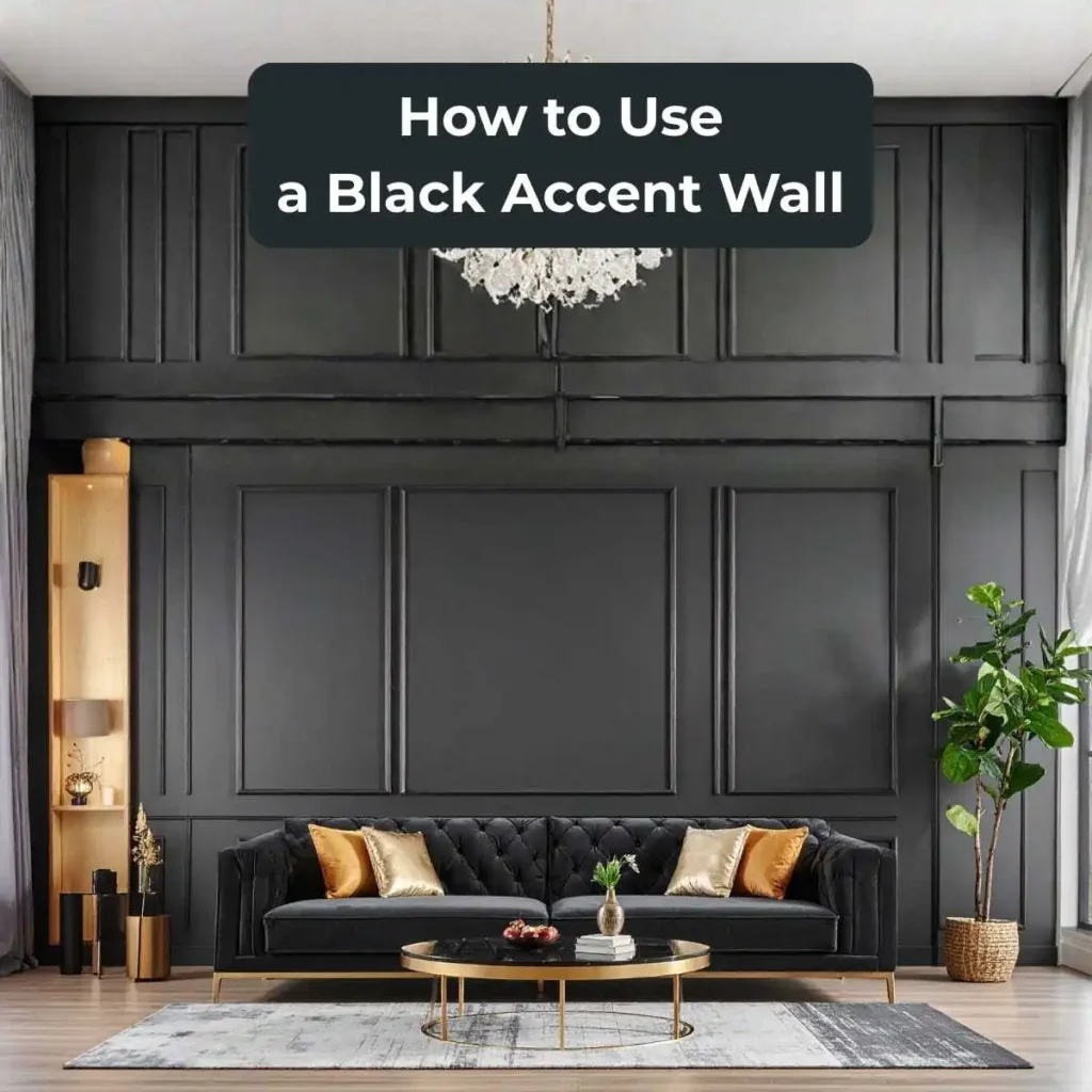 What colors go with black accent wall?