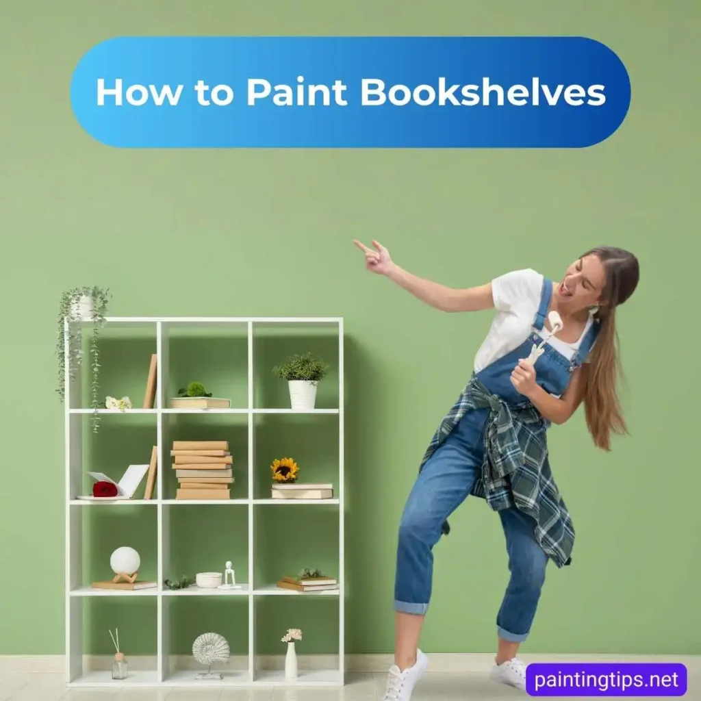 How to paint bookshelves.