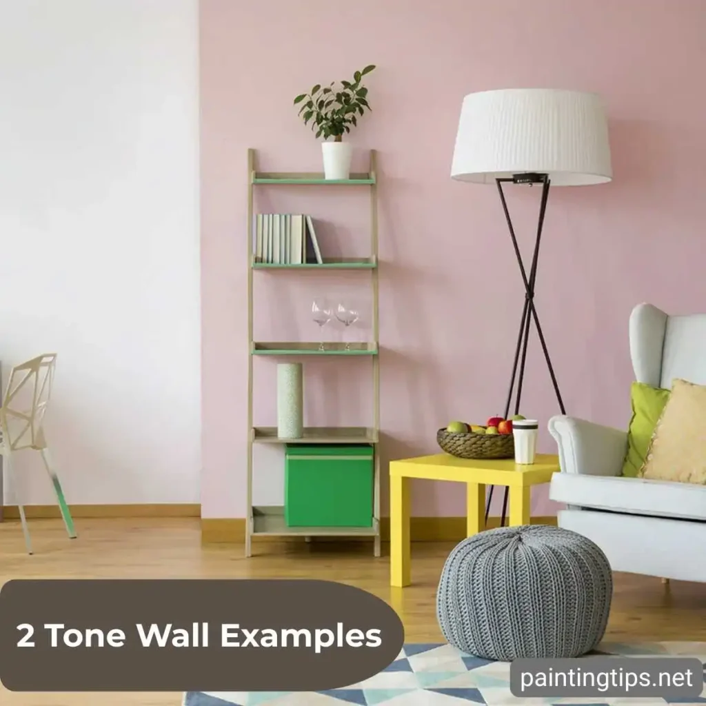 Two paint colors in a room examples.