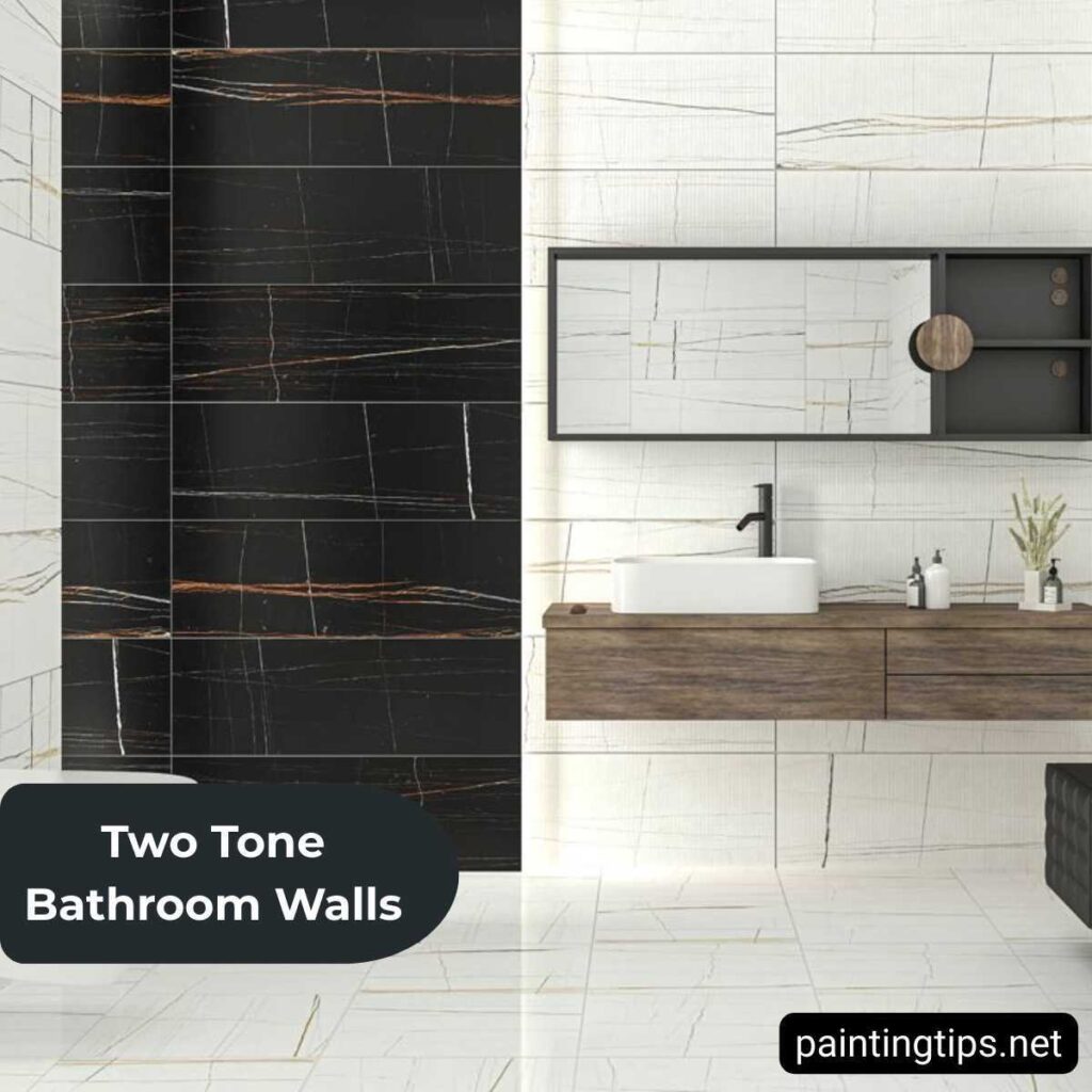 Two tone bathroom wall ideas