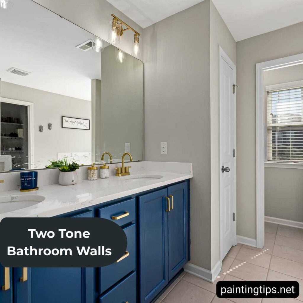 2 tone bathroom walls.