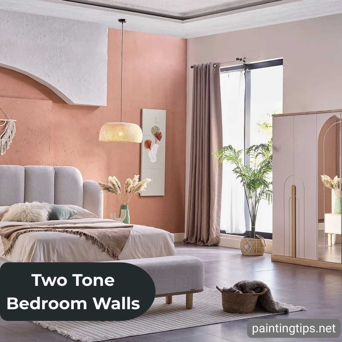 Two Tone Wall Colors: Living Room, Bedroom, Bathroom & Dining Examples ...