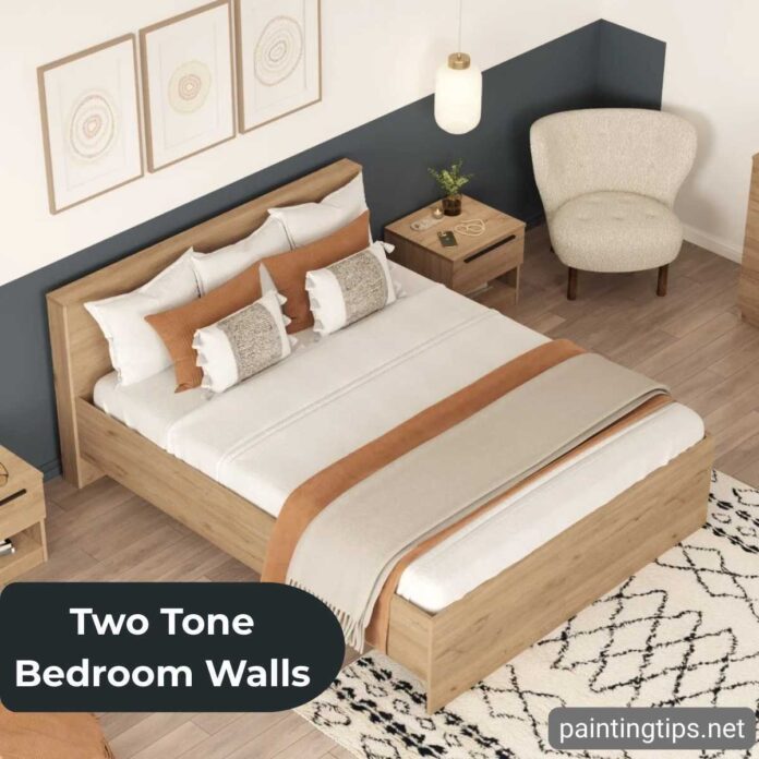 Two Tone Wall Colors: Living Room, Bedroom, Bathroom & Dining Examples ...