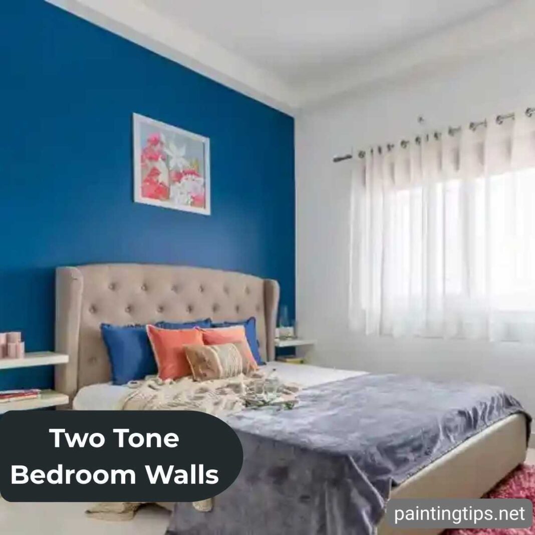 Two Tone Wall Colors: Living Room, Bedroom, Bathroom & Dining Examples ...