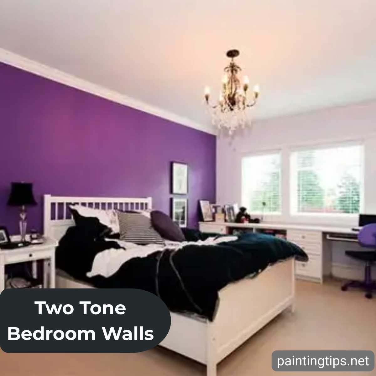 Two Tone Wall Colors: Living Room, Bedroom, Bathroom & Dining Examples ...