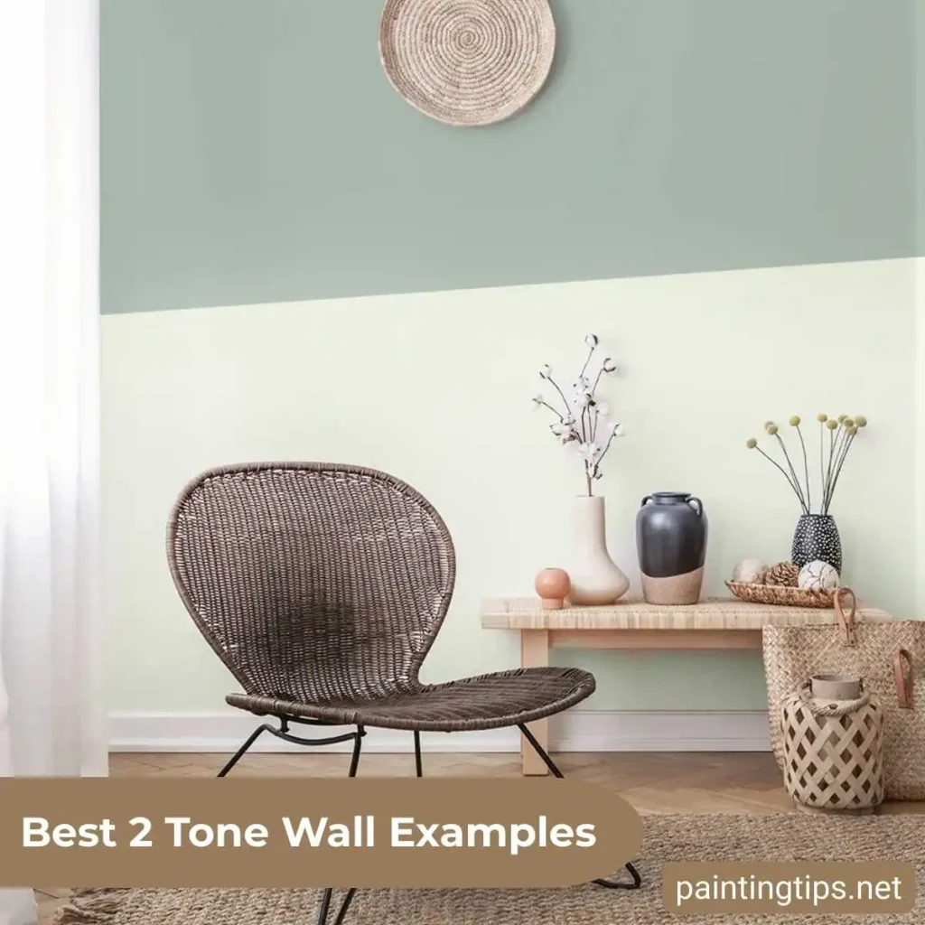 2 tone living room wall