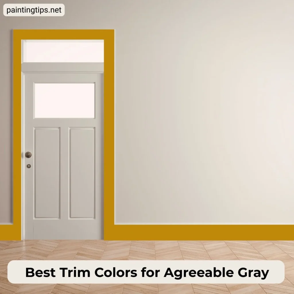 Agreeable gray and bronze trim.