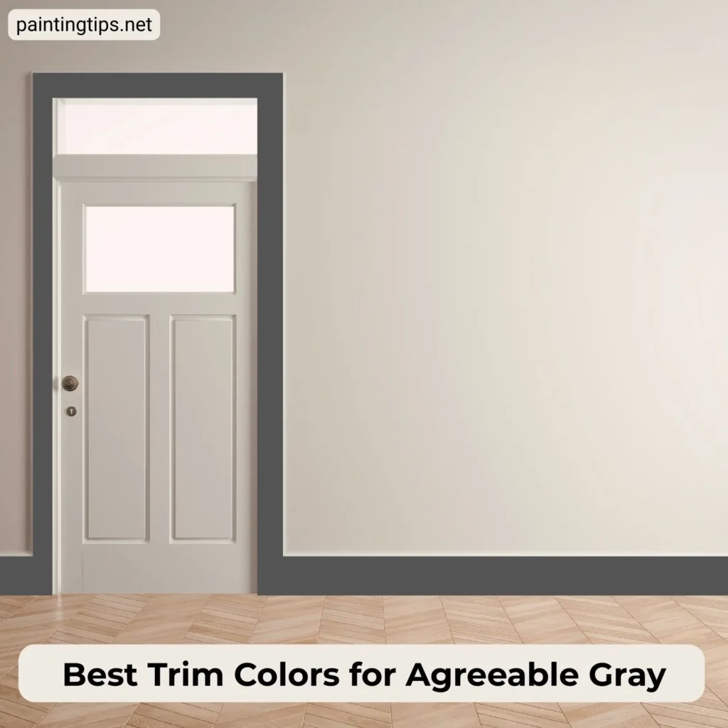 Agreeable gray and charcoal trim.