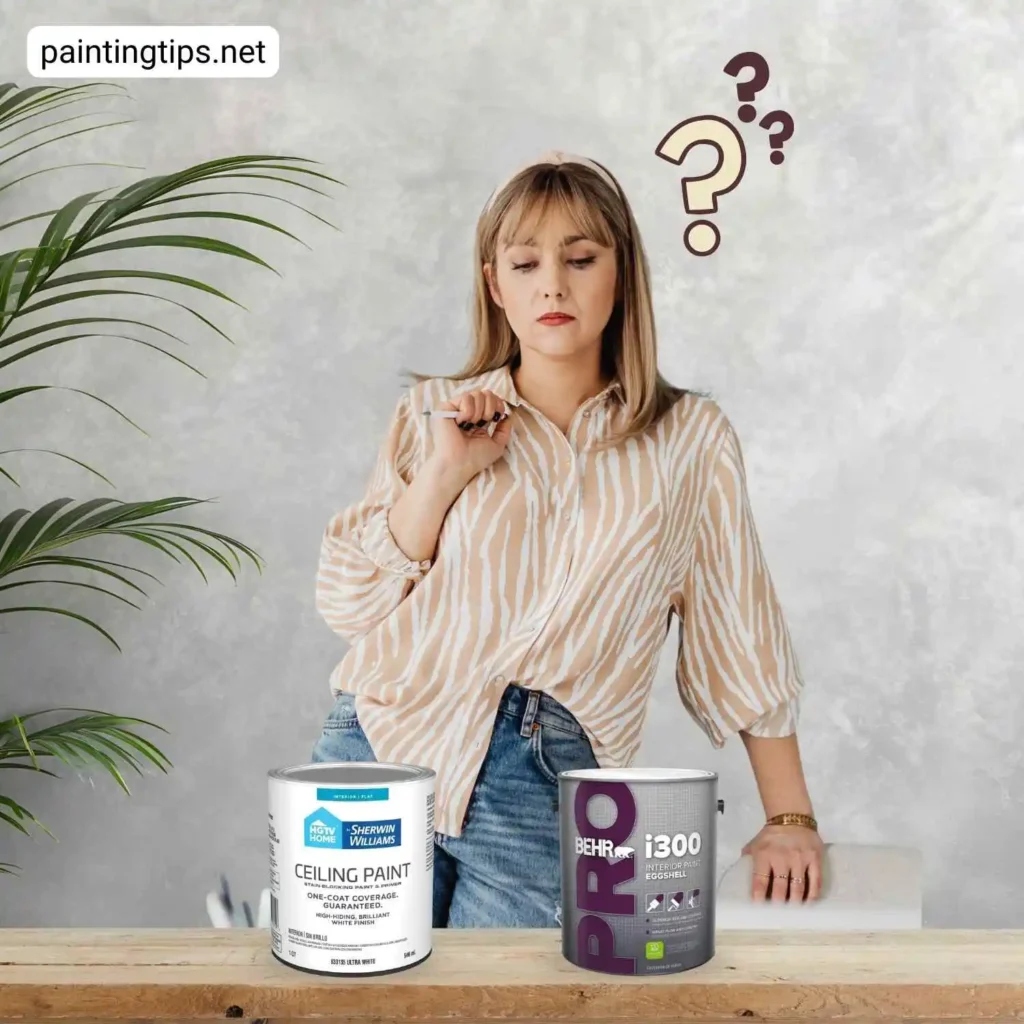 Ceiling paint vs wall paint.