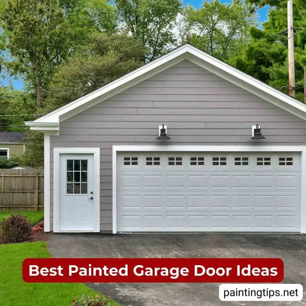 White garage doors. Painted garage doors.