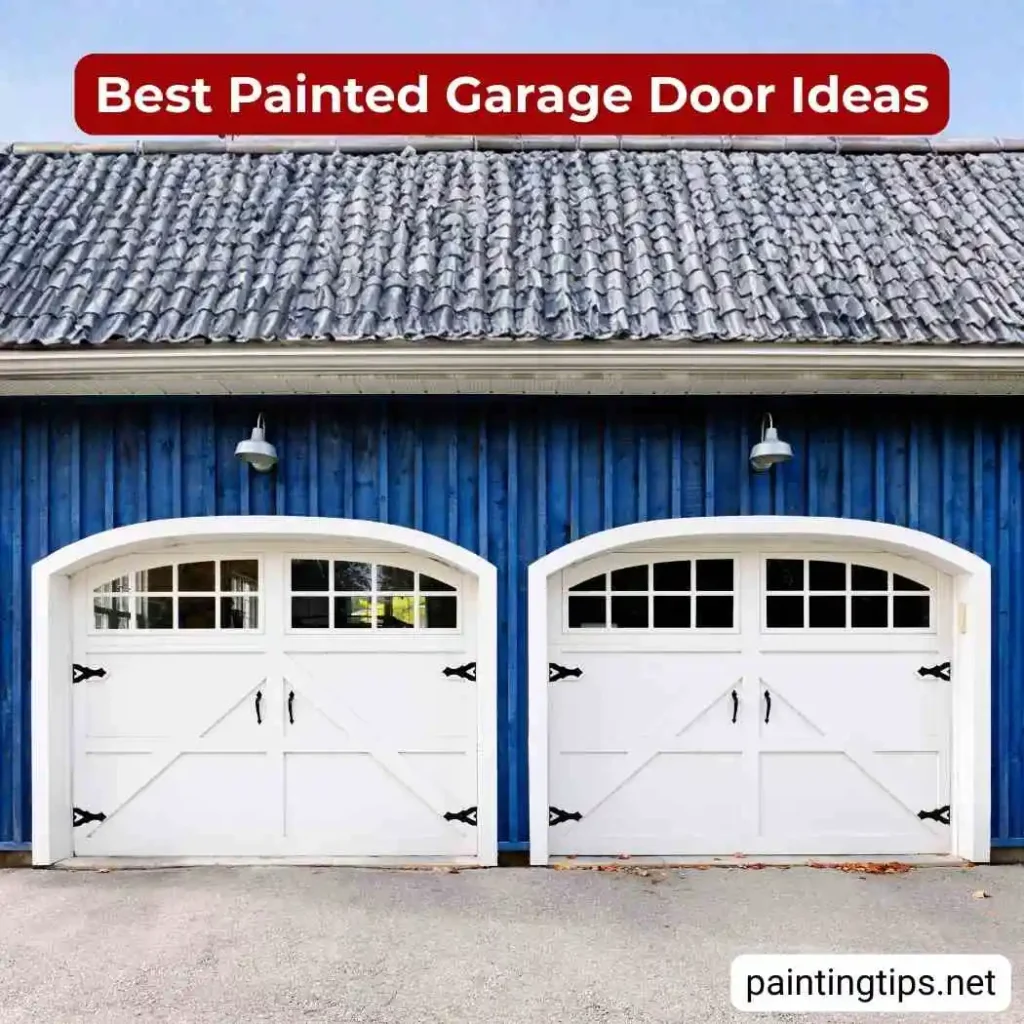 Garage door painted white.