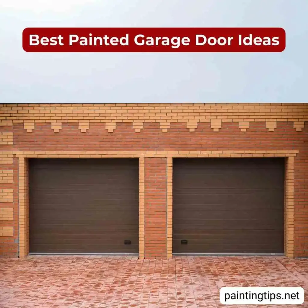 Painted garage doors. Houses with brown garage doors.