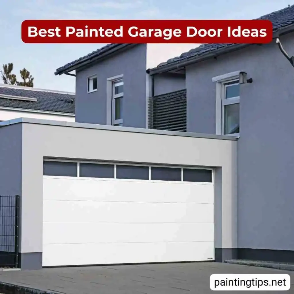 White garage door.